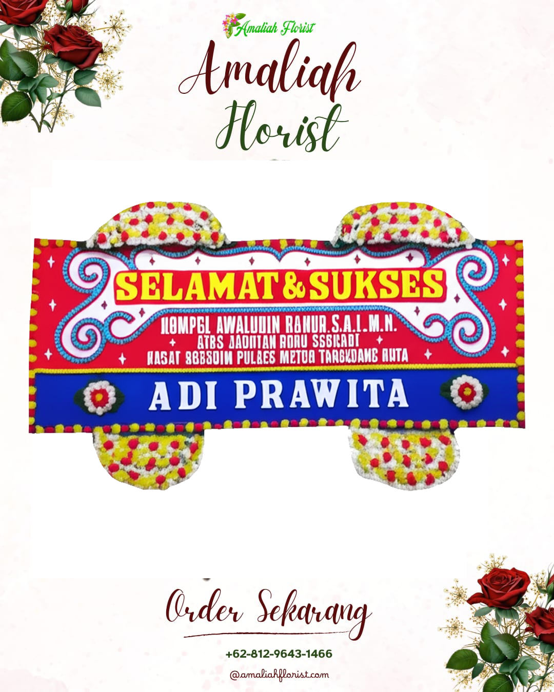 Papan Bunga Ucapan Selamat Gedangan